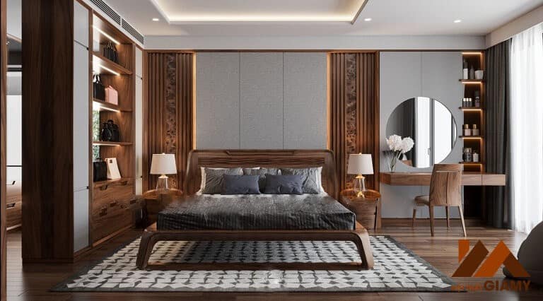 Phòng ngủ thiết kế phong cách đơn giản, ấm áp theo sở thích người dùng.